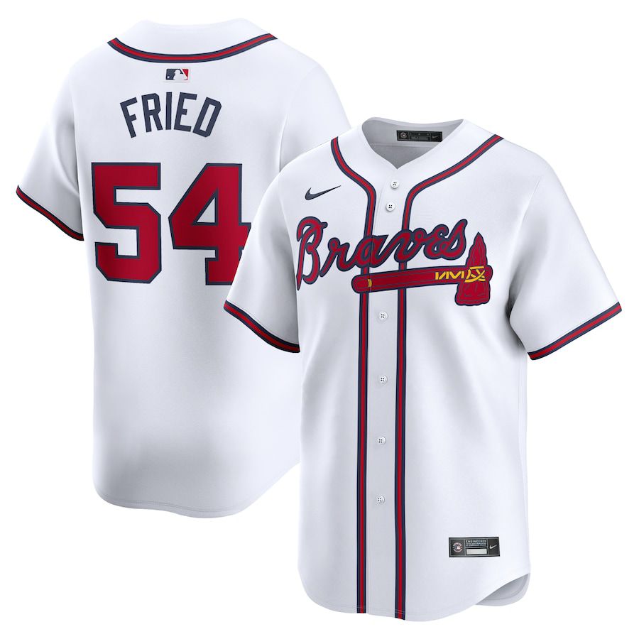 Men Atlanta Braves #54 Max Fried Nike White Home Limited Player MLB Jersey->atlanta braves->MLB Jersey